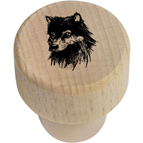 19mm wolf head wooden bottle - 'wolf,