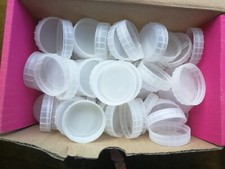 100 X White Plastic Milk Bottle Tops Lids Craft Art School Upcycle Projects 