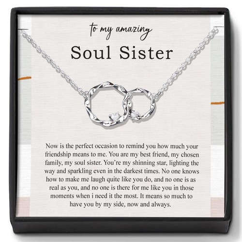Soul sister necklace gift - sister,