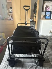 Large Black Folding Car boot Shopping Trolley For Courier or Picnic Outdoor Cart
