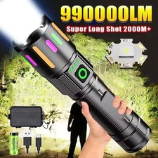 Most Powerful 99000000LM LED Military Torch USB Rechargeable Tactical Flashlight