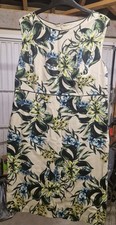 Dress Off White Knee LengthFloral Shift Dress - Size 16
