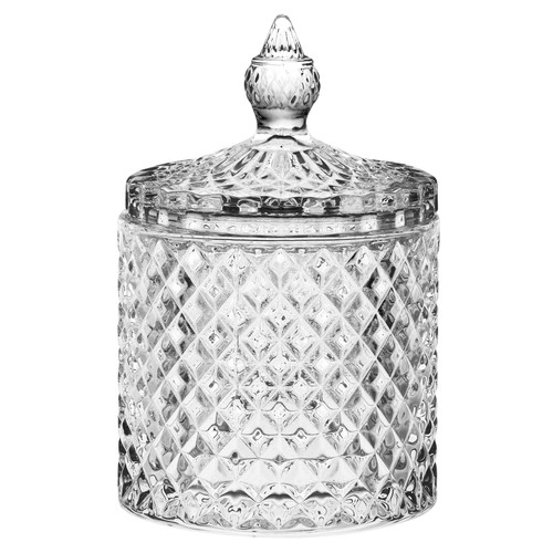 Glass round sweet sugar jar - sweet,