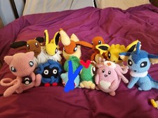 1 pc of choice pokemon crochet plush Mew flareon jolteon eevee bulbasaur chansey