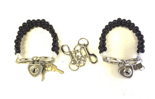 Black pearl bondage wrist - black,