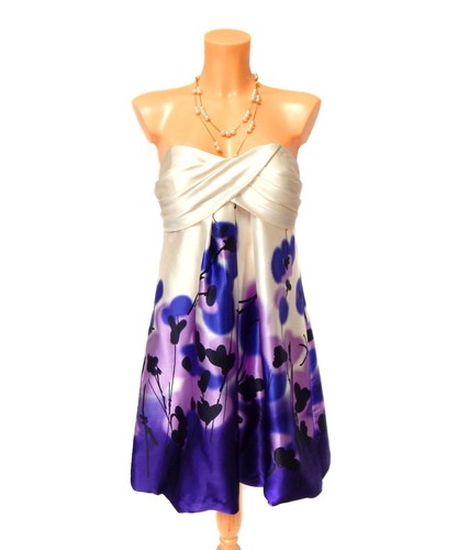 Corset strapless satin dress - strapless,