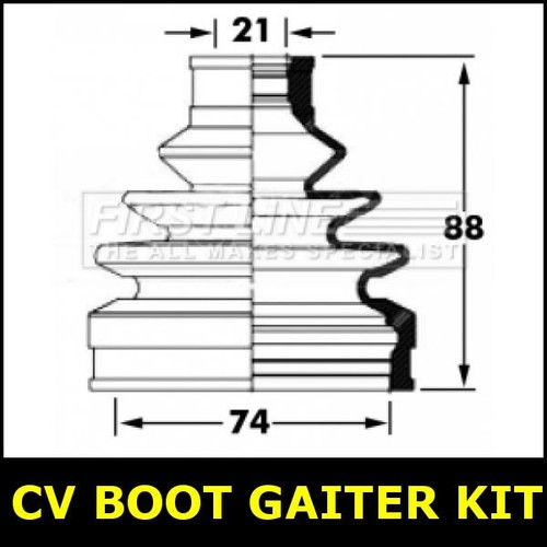 Boot gaiter kit front outer - cv,