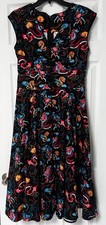 Pinup Couture Dragon Sandra Dress Print Swing M Asian Inspired Frog Cording