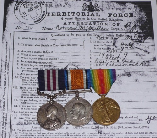 Wwi military medal pair to - &,