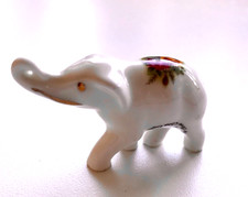 Miniature Birchcroft Fine Bone China Elephant - Ornament Figurine Floral Pattern