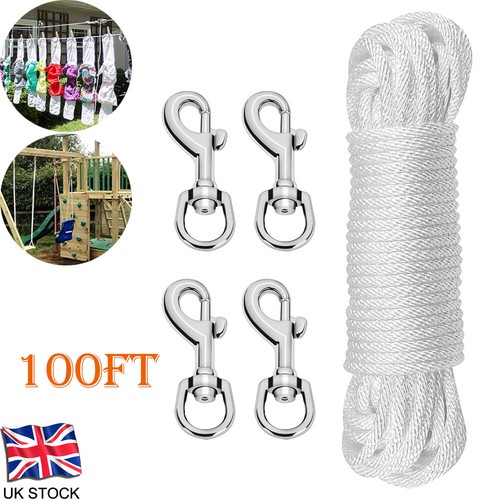 100ft 5mm white flagpole - 5mm,