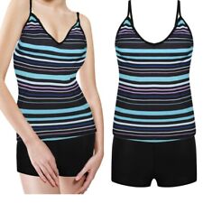 Women Ladies Tankini Set with Boy Shorts Padded Swimsuit Bathing Swim Costume