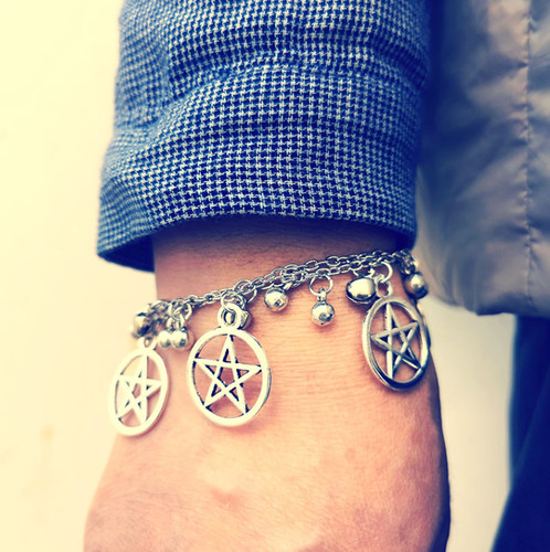 Pentagram bracelet charm - bracelet,