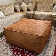 Handmade pouf, Genuine Leather