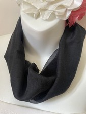 Plain Black Viscose Scarf with