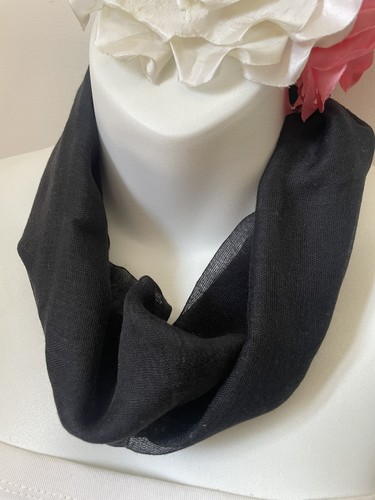 Plain black viscose scarf - plain, with