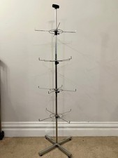 Silver Metal 4 Layer Spinning Shop Hanging Display Stand Rack 