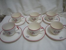 SIX CROWN DEVON "STOCKHOLM" CUPS & SAUCERS.