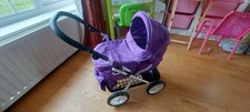 Silver Cross Ranger Purple & White Dolls Pram/Bag & Shopping Tray