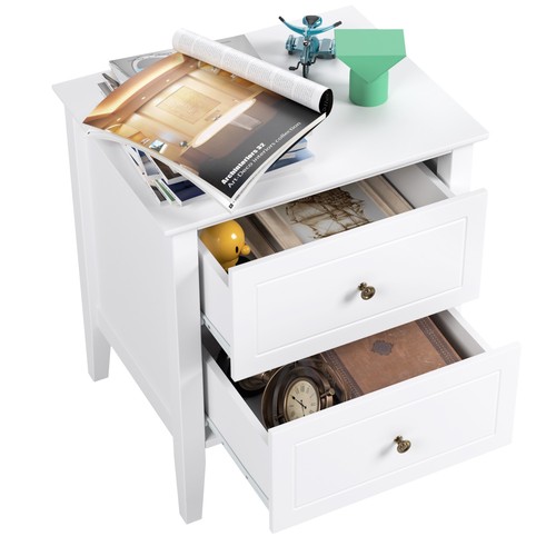 White bedside tables with - white,