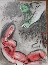 Marc CHAGALL Original lithograph "Ève maudite par dieu" / Verve, Paris, 1960