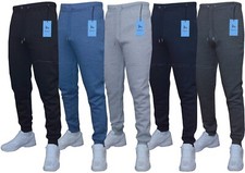 Mens Slim Fit Jogging Bottoms Plain Track Sweat Pants Skinny Zip Pockets S - 2XL