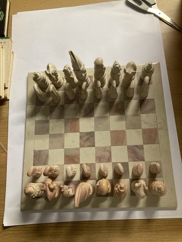 Vintage hand carved alabaster - hand,
