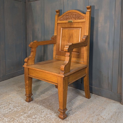 Ministers oak throne chair - ministers,