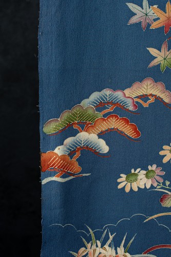 Antique japanese silk chirimen - japanese,