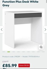 White Computer Desk with Grey