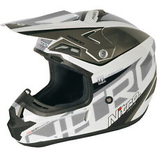 NITRO MX600 REBOUND GLOSS WHITE GUNMETAL MOTOCROSS MX ROAD LEGAL HELMET LID