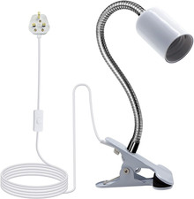 Clip on Lamp, Clip on Reading Light with Metal Base, 220CM Clamp on Bedside Ligh