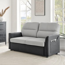 Grey faux suede sofa - faux, pull