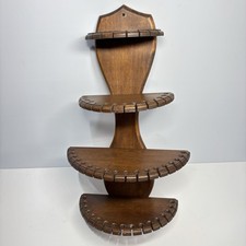 Spoon Collectors Rack Large Wooden Wall Hanging Display 59 Slots Four Shelves