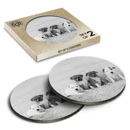 Boxed round coasters - 2, bw