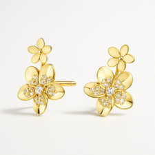 9ct gold  stud earrings flower