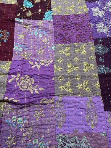 Indian kantha quilt bedspread - kantha,