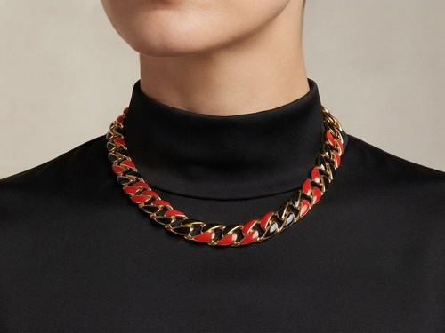Vintage gold tone red - vintage,