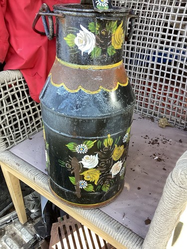 Vintage milk churn barge - vintage,