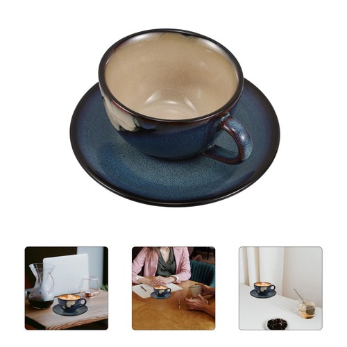 Blue ceramic coffee mug - ceramic, with