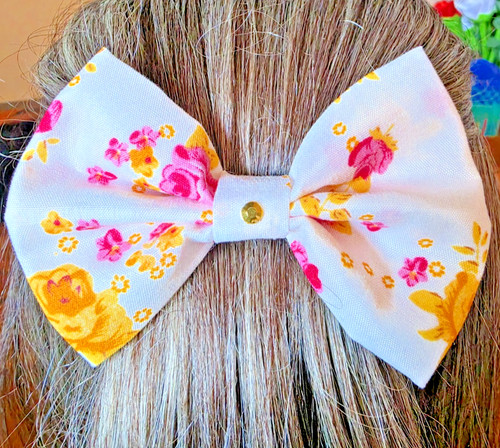 Handmade floral hair - hair, bow