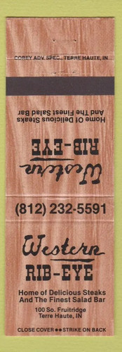Matchbook cover western rib - -,