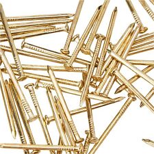 Picture Nails Pins - Hardened Photo Frame Tacks Electro Brass Wall Hanging x 50