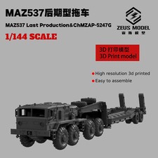 1/72/87/144 Russian Army MAZ537 Trailer Tractor Last Production Model Kit 3D 