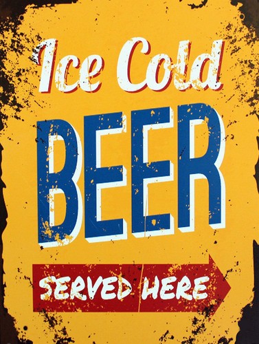Ice cold beer retro - ice, metal