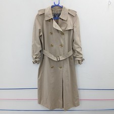 Burberry Ladies Vintage Trench Coat UK 12L Beige Belted Classic RMF31-SM