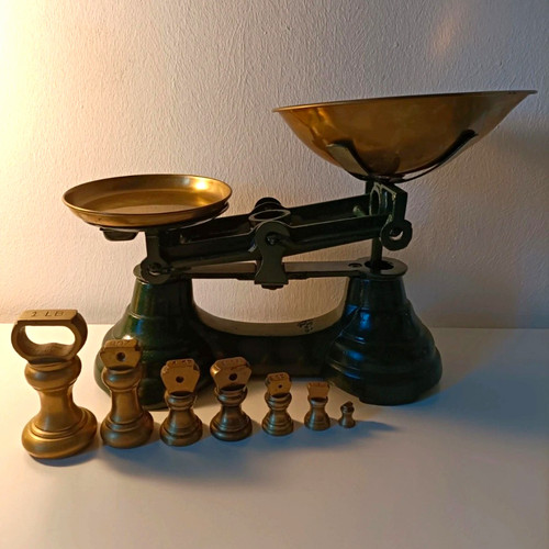 Vintage metal balance scales - vintage,