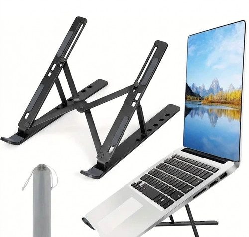 Black portable foldable laptop - portable,