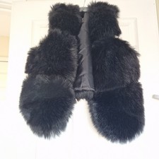 Black Faux Fur Gilet Size S