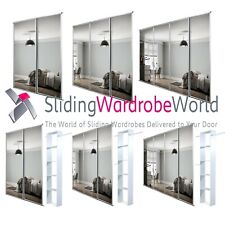 SpacePro WHITE Framed MIRROR Sliding Wardrobe Door Kits  (All sizes)